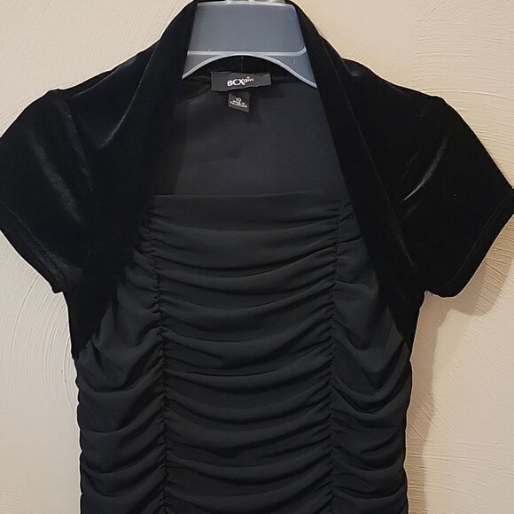 BCX GIRL BLACK AND FUCHSIA DROPPED WAIST FANCY PARTY DRESS, SIZE 10 - Picture 2 of 12